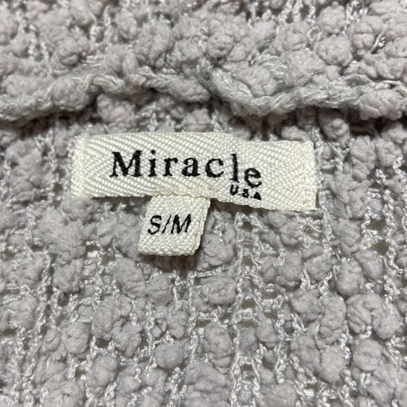 Miracle USA Boutique Popcorn Oversized  Sweater w/ Hoodie. Light Gray. Size M/L - Picture 4 of 8